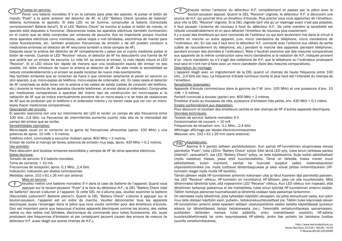 Kemo Electronic M128 User Manual | Page 2 / 4