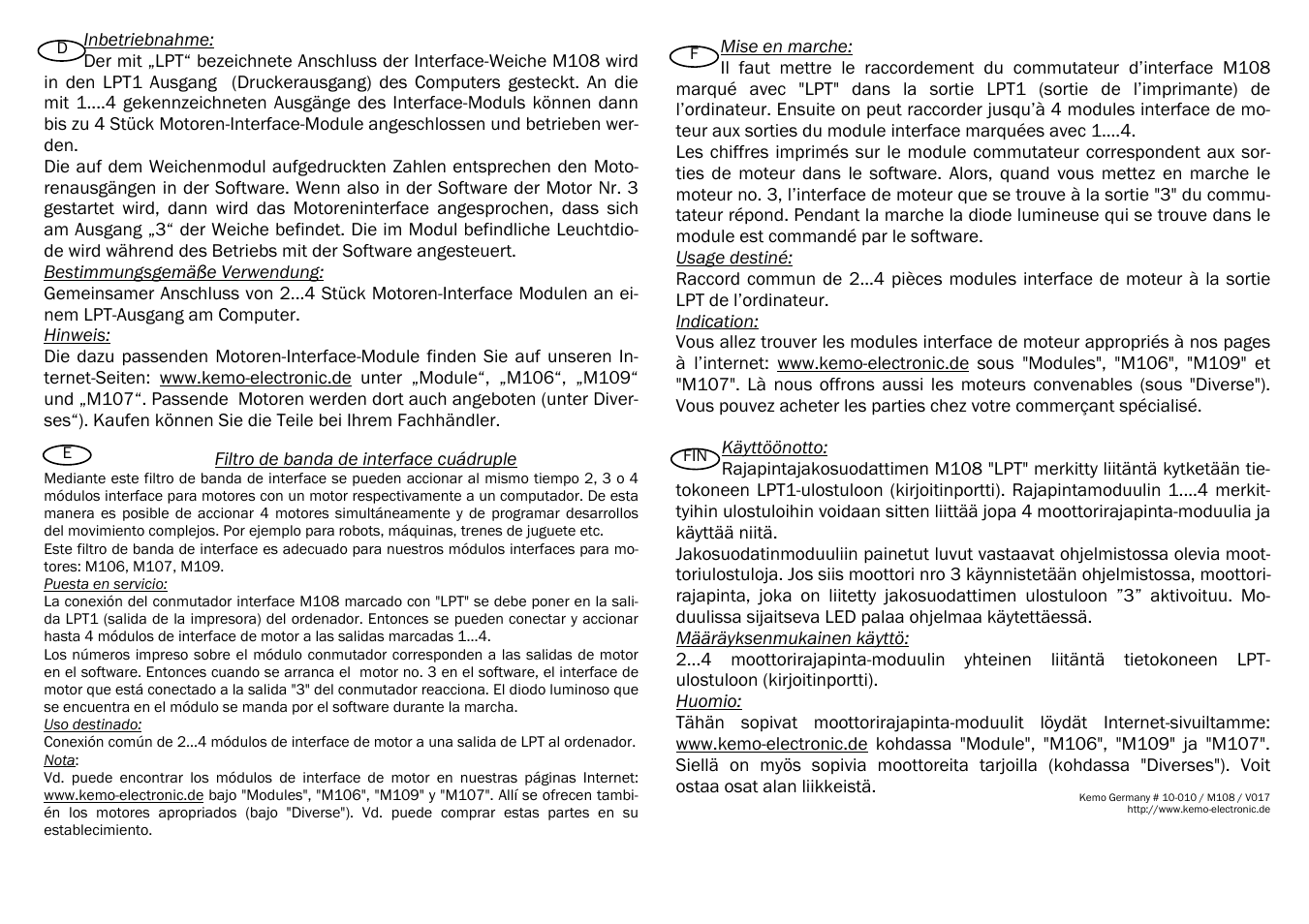 Kemo Electronic M108 User Manual | Page 2 / 4