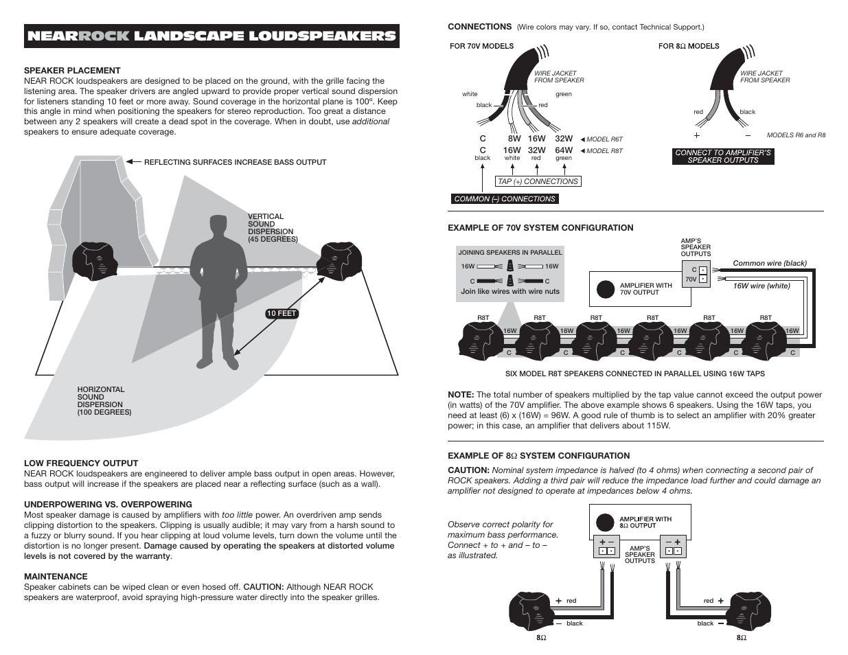 Near rock landscape loudspeakers | Bogen R8/R8T User Manual | Page 2 / 3