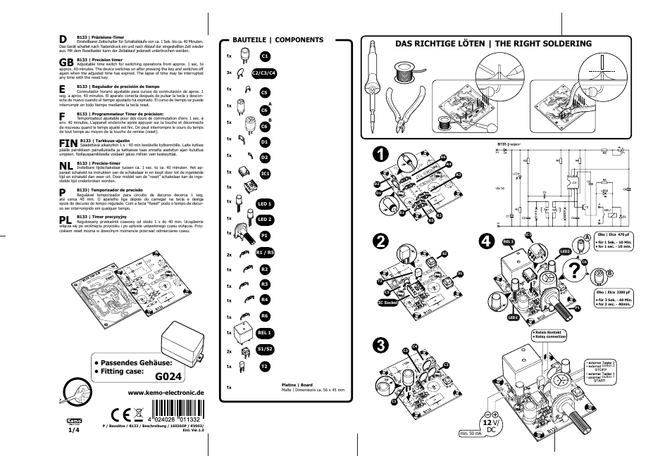 Kemo Electronic B133 User Manual | 3 pages