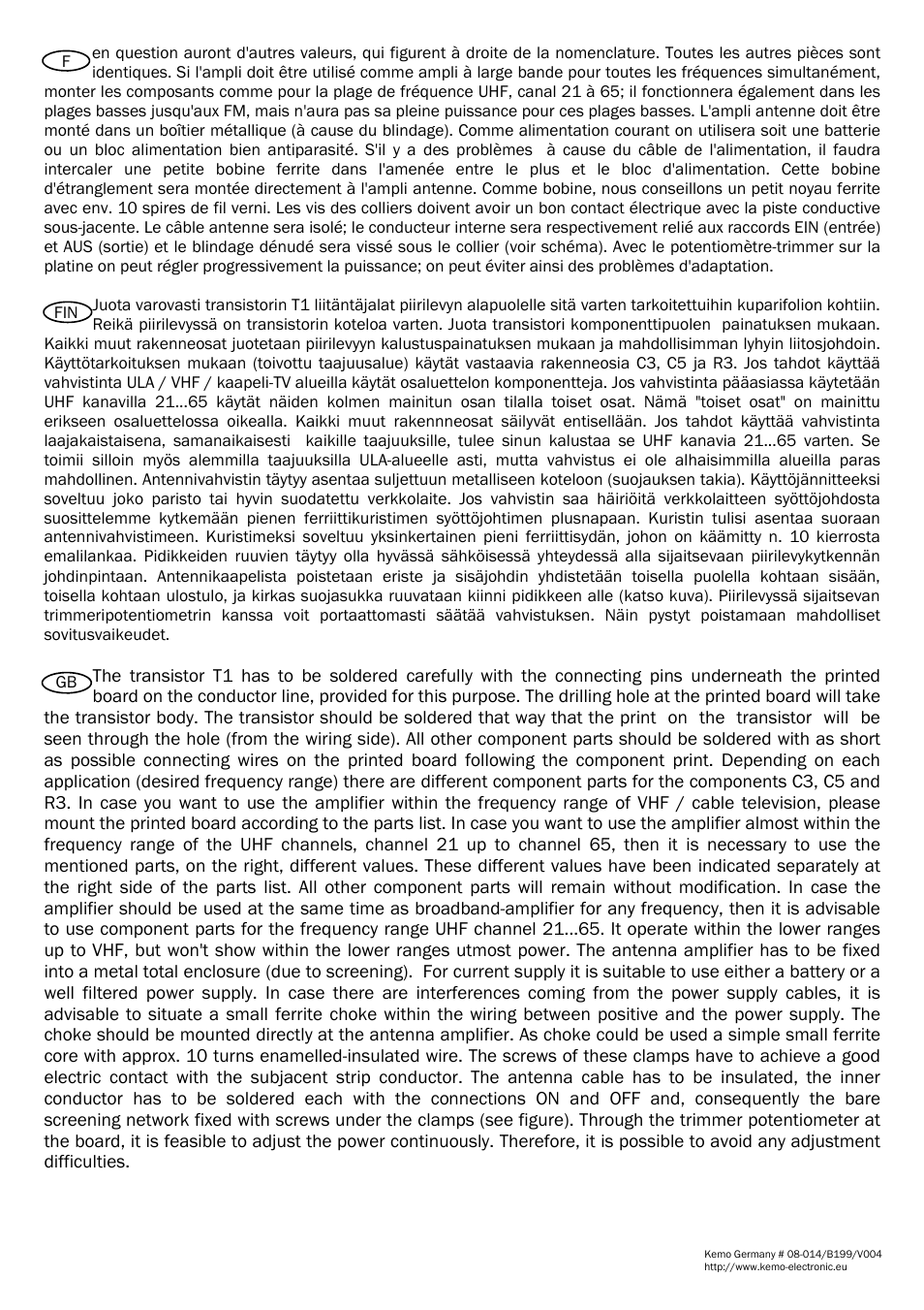 Kemo Electronic B199 User Manual | Page 3 / 4