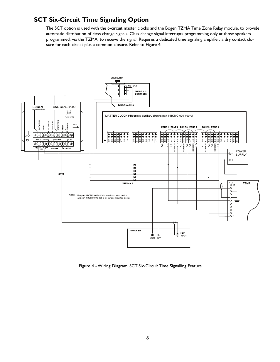 Sct six-circuit time signaling option | Bogen Multi-Graphic MCPB User Manual | Page 8 / 12