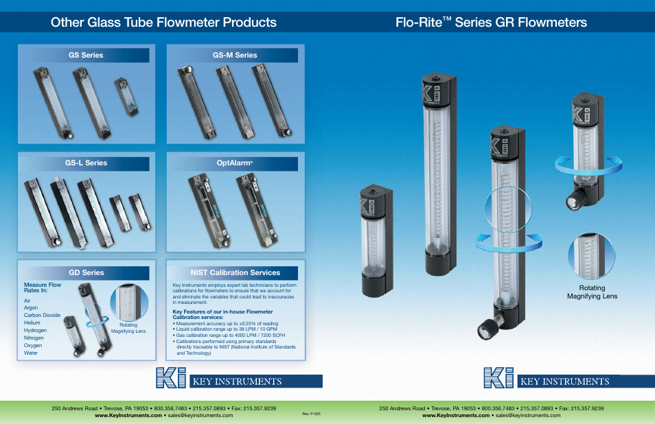 Other glass tube flowmeter products, Flo-rite, Series gr flowmeters | Key Instruments GR Series User Manual | Page 4 / 4