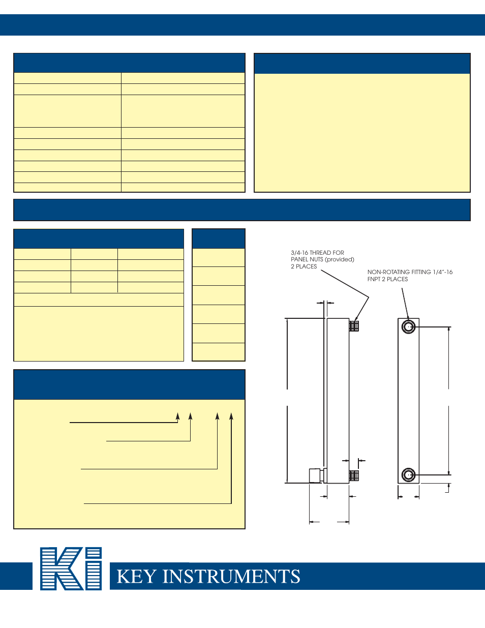 Series gs - m glass tube flowmeters, Features, Specifications | Catalog number ordering example, Maximum ranges available | Key Instruments GS-M Series User Manual | Page 2 / 2