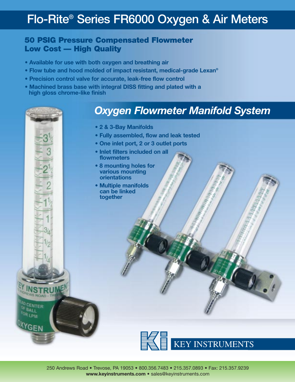 Key Instruments FR6000 Series User Manual | 2 pages