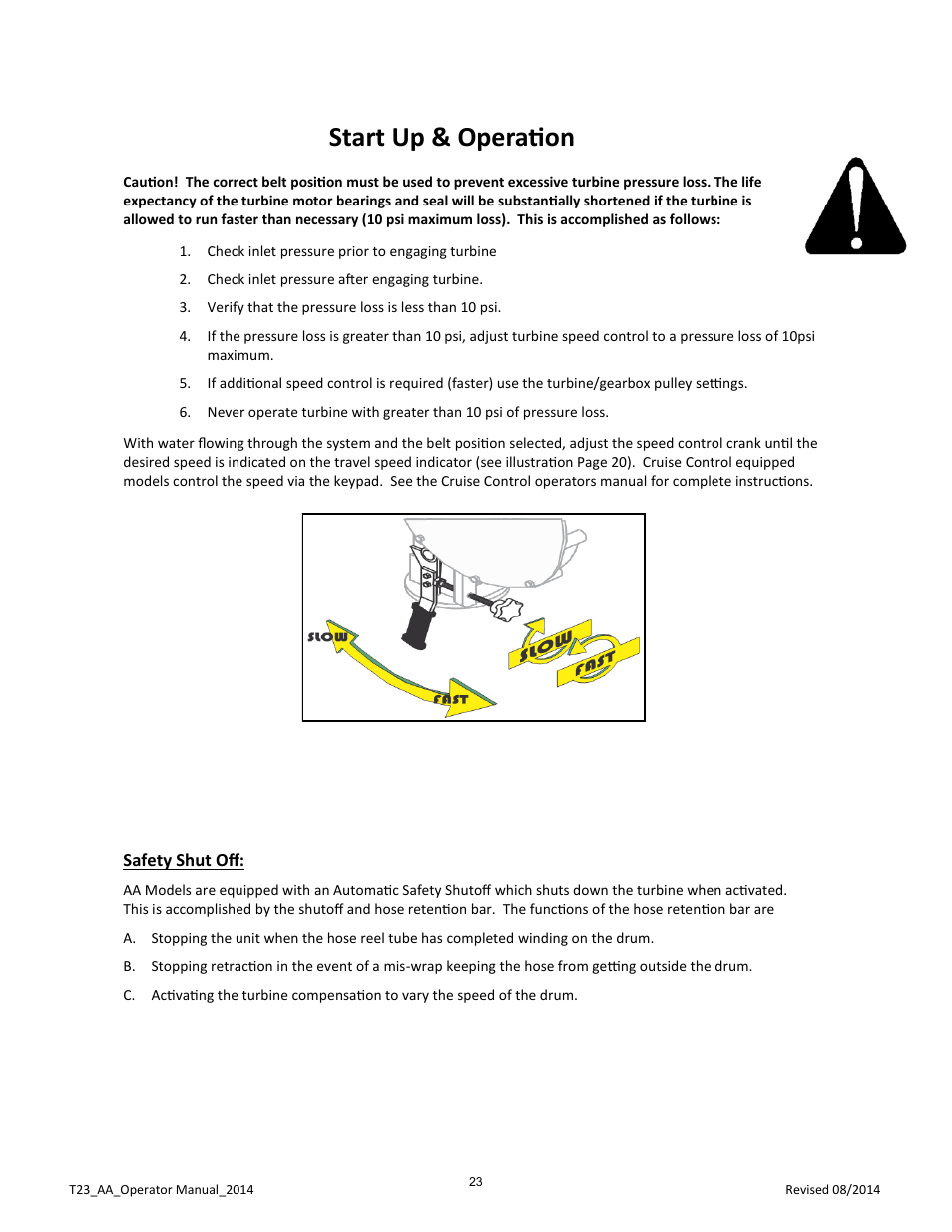 Start up & operation | Kifco E23 360,000 - Present: Operator Manual User Manual | Page 26 / 44