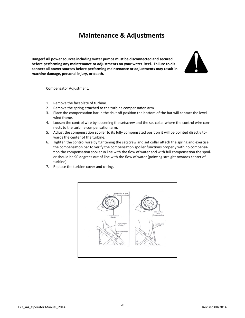 Maintenance & adjustments | Kifco E23 360,000 - Present: Operator Manual User Manual | Page 29 / 44