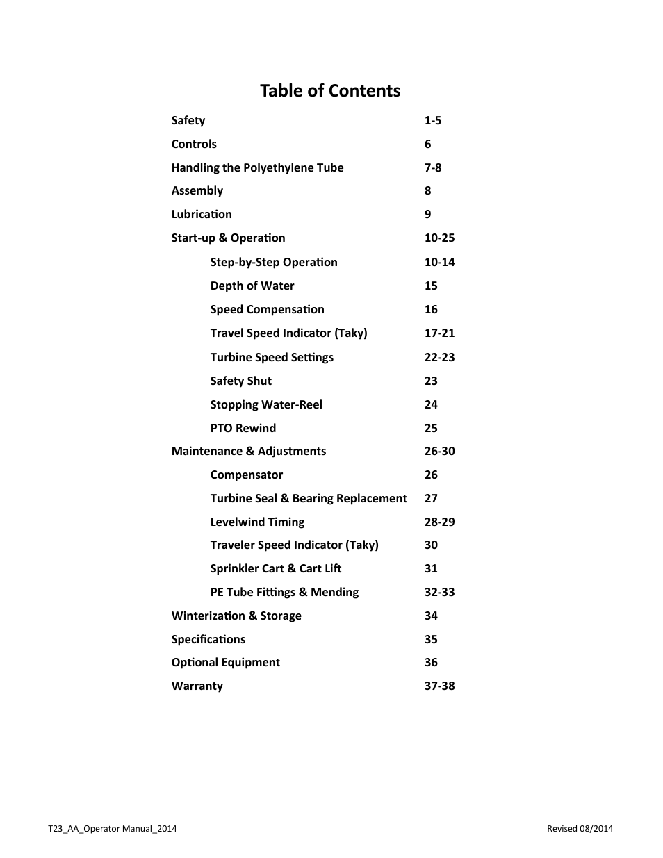 Kifco E23 360,000 - Present: Operator Manual User Manual | Page 3 / 44