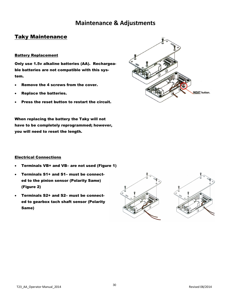 Maintenance & adjustments, Taky maintenance | Kifco E23 360,000 - Present: Operator Manual User Manual | Page 33 / 44