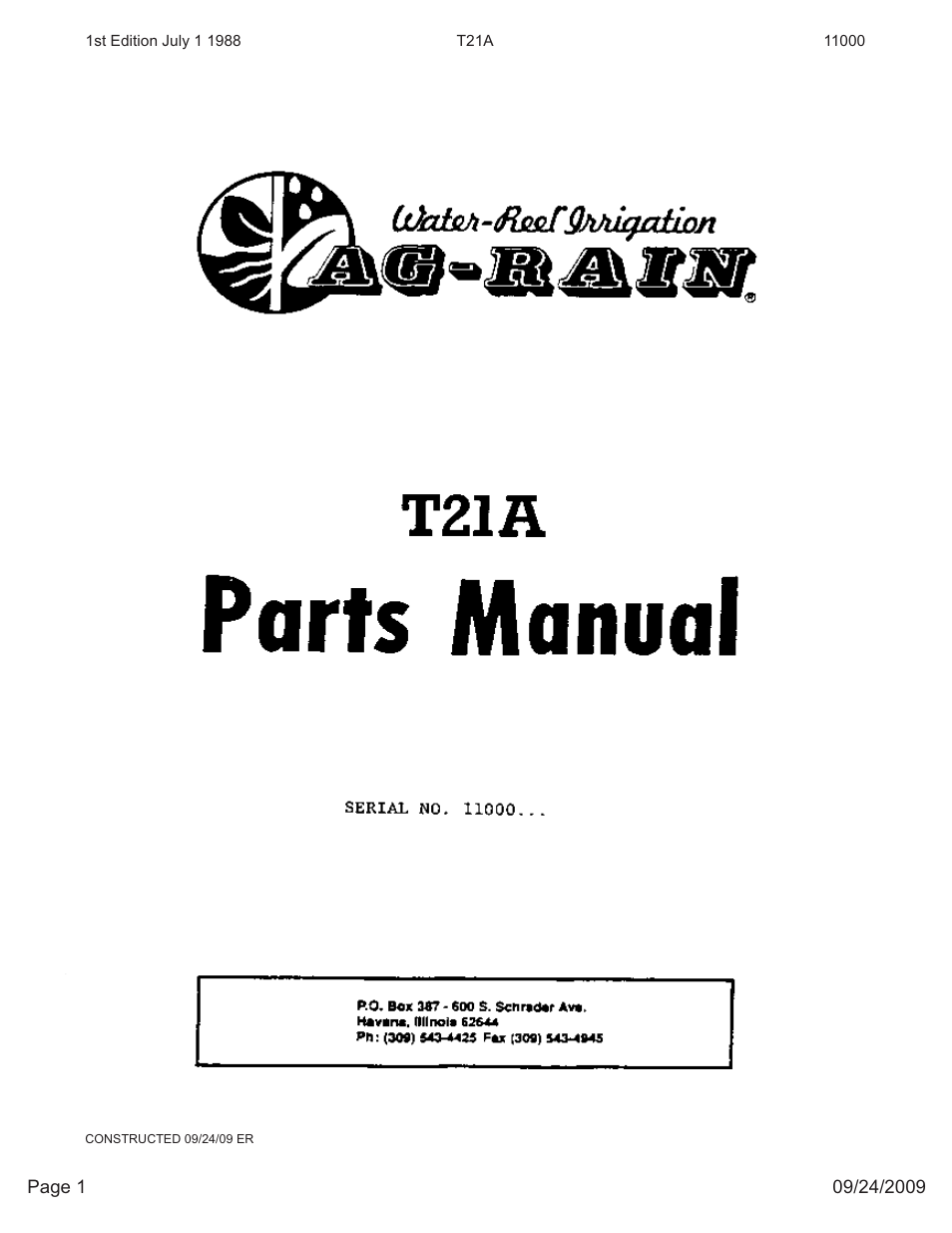 Kifco E23 11,000 - 12,799 Parts Manual User Manual | 15 pages