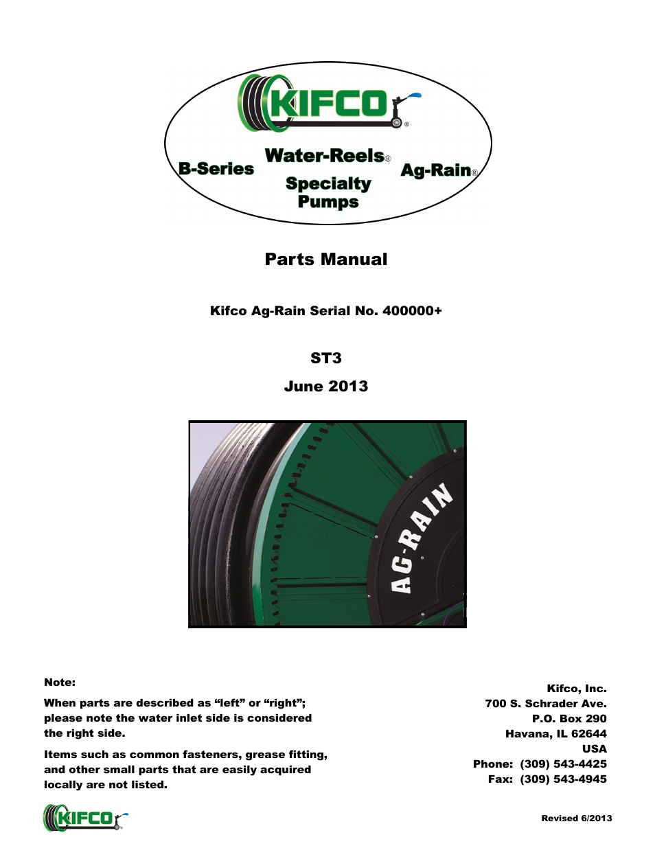 Kifco E30x660 400,000 - Present Parts Manual User Manual | 17 pages