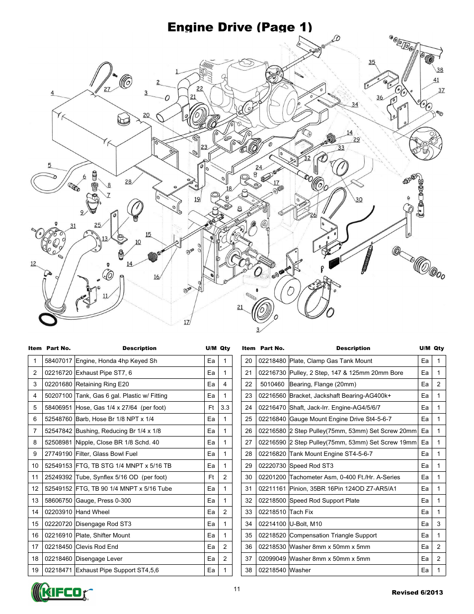 Engine drive (page 1) | Kifco E30x660 400,000 - Present Parts Manual User Manual | Page 15 / 17