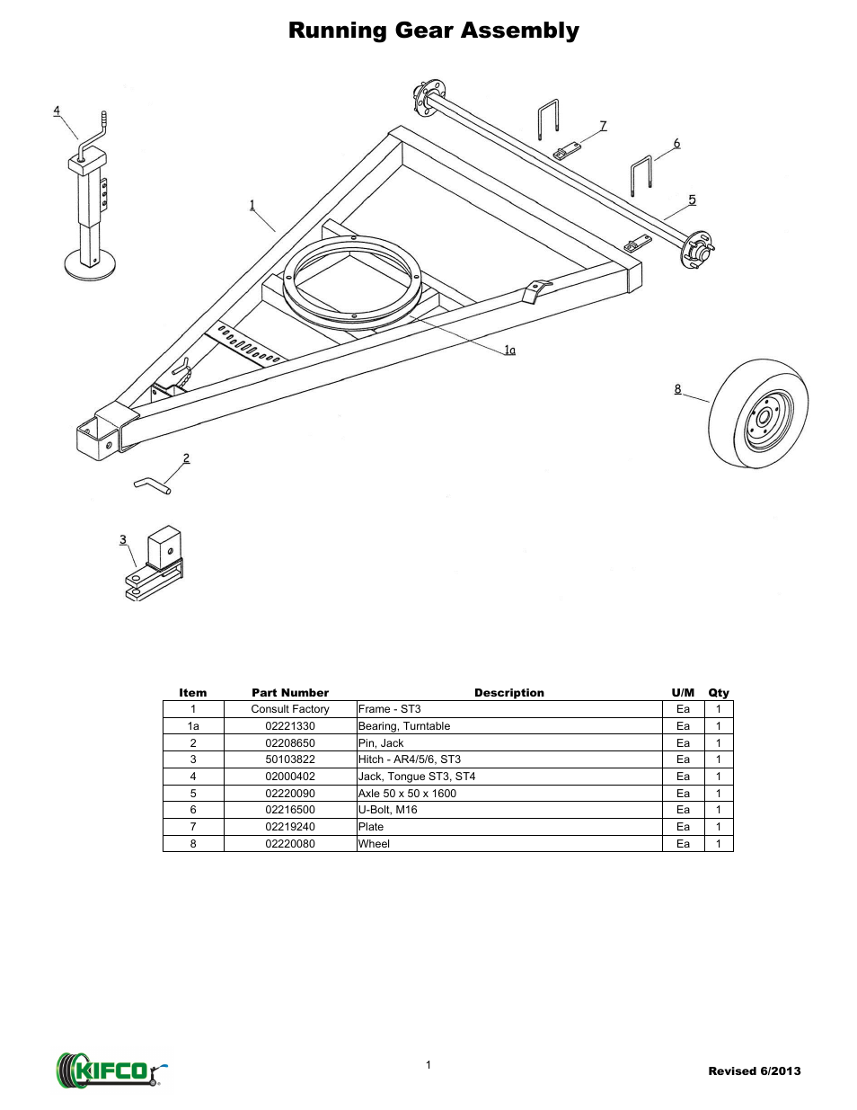 Running gear assembly | Kifco E30x660 400,000 - Present Parts Manual User Manual | Page 5 / 17