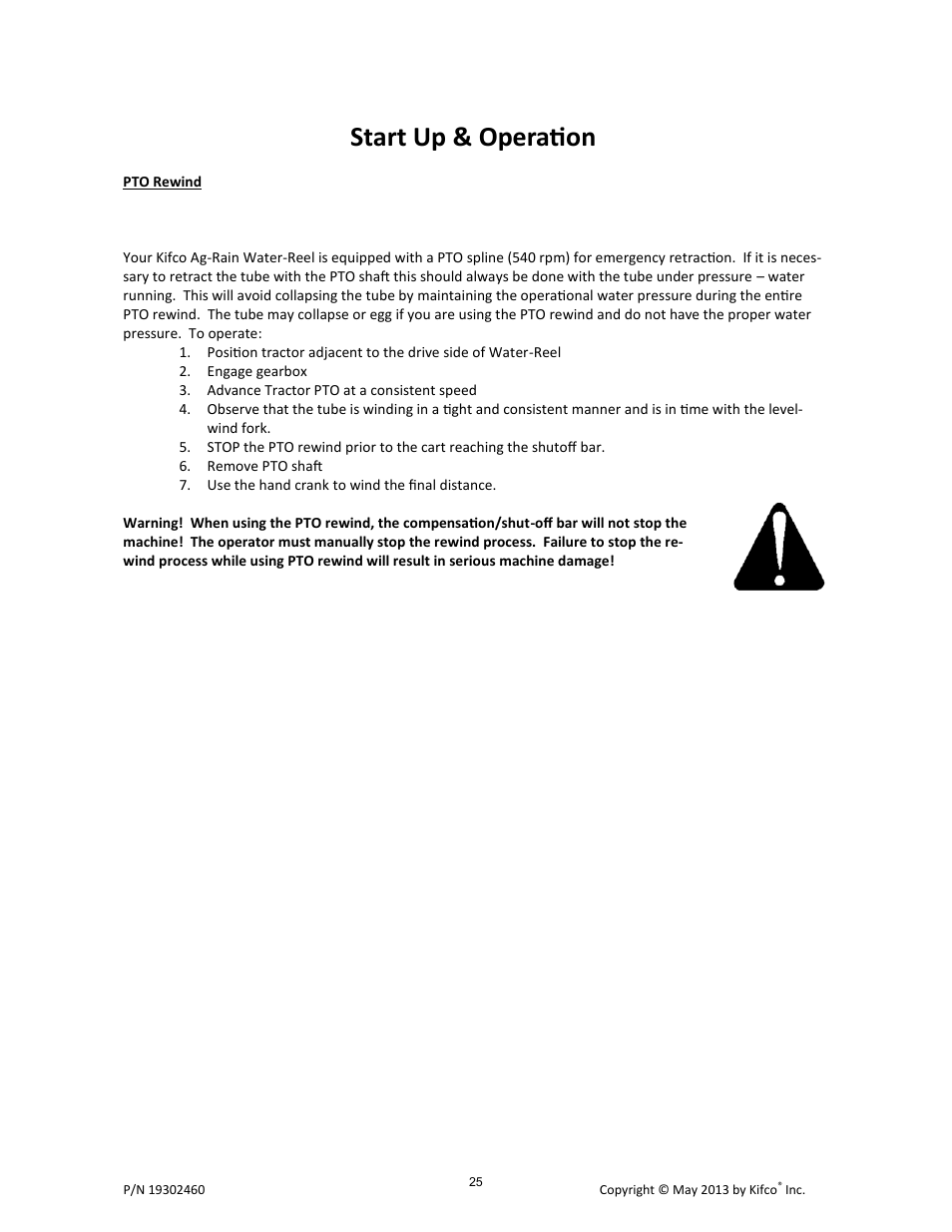 Start up & operation | Kifco E30x660 400,000 - Present Operator Manual User Manual | Page 31 / 46