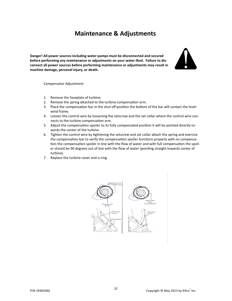 Maintenance & adjustments | Kifco E30x660 400,000 - Present Operator Manual User Manual | Page 33 / 46