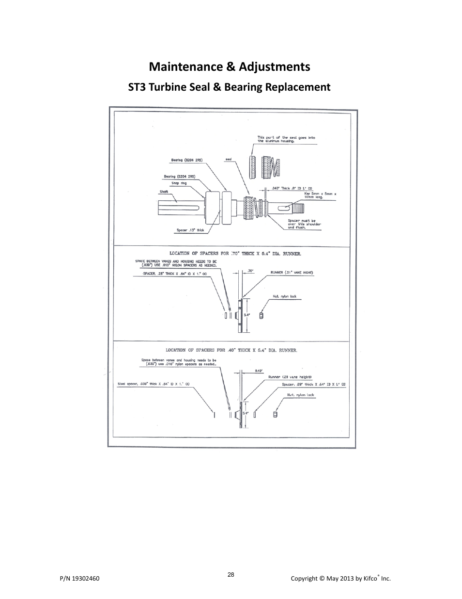 Maintenance & adjustments, St3 turbine seal & bearing replacement | Kifco E30x660 400,000 - Present Operator Manual User Manual | Page 34 / 46