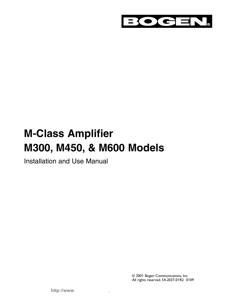 Bogen M-CLASS AMPLIFIER M450 User Manual | 19 pages