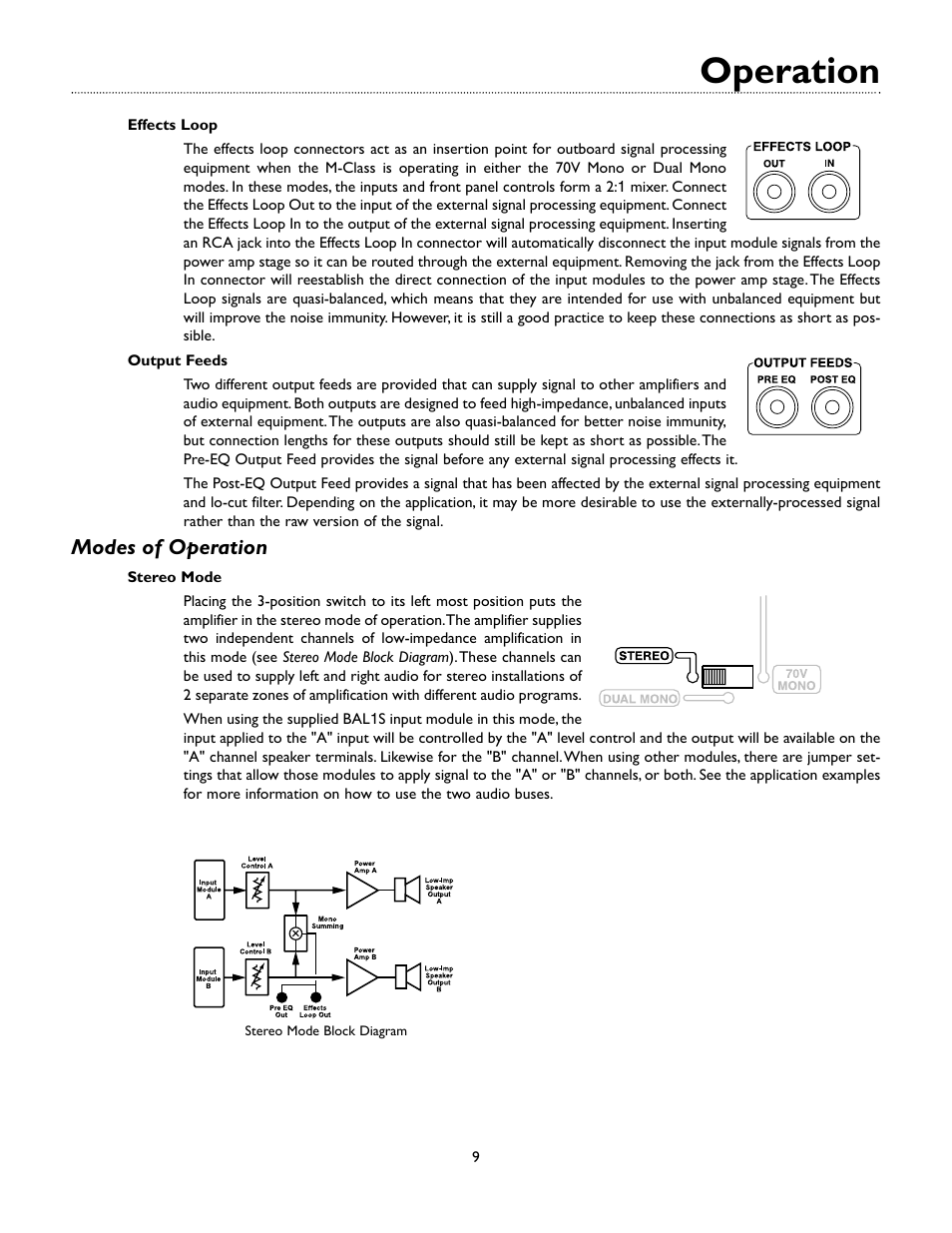 Operation | Bogen M-CLASS AMPLIFIER M450 User Manual | Page 12 / 19