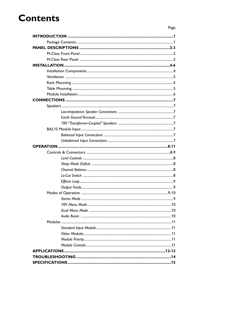 Bogen M-CLASS AMPLIFIER M450 User Manual | Page 3 / 19