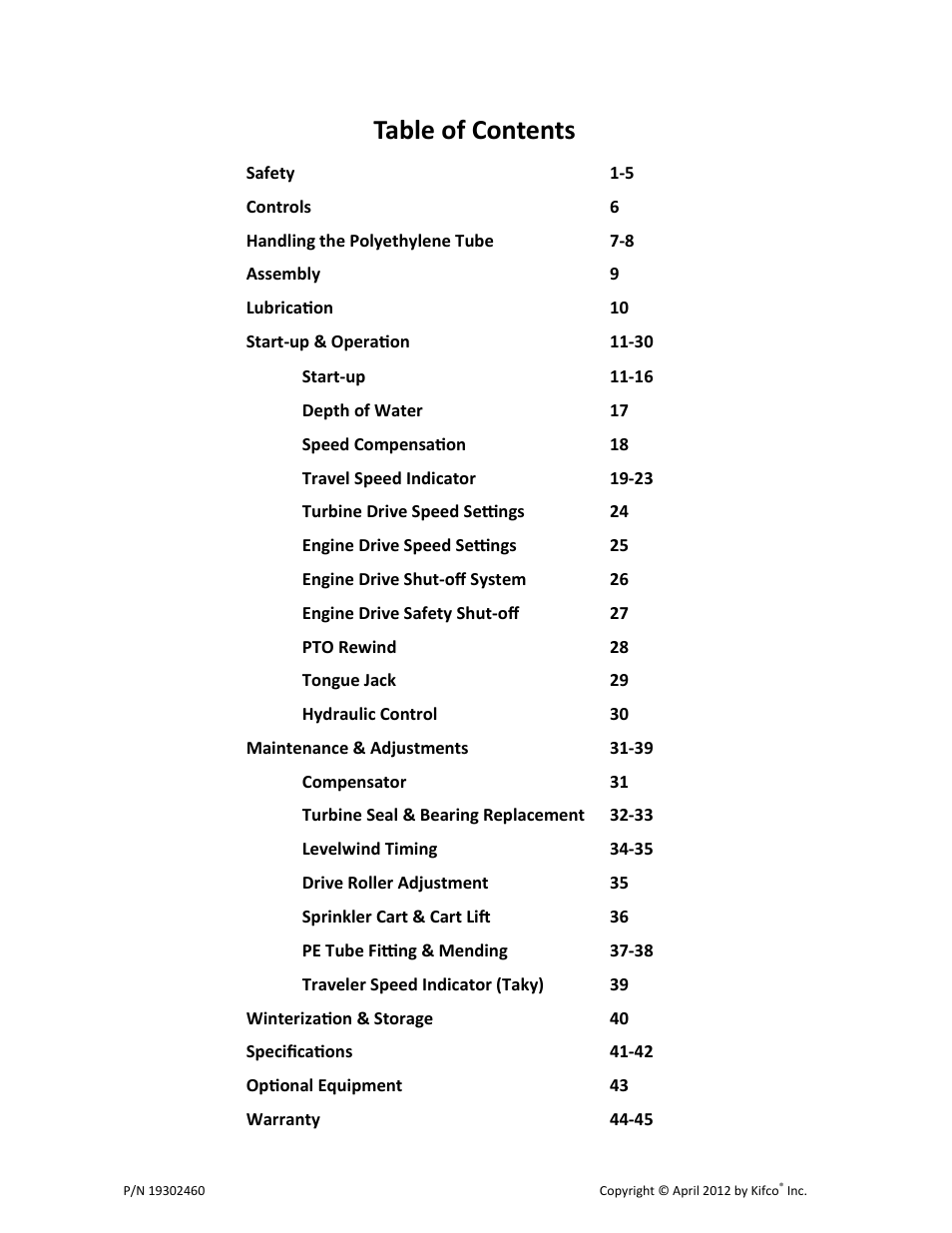 Kifco T40x1320 - Two Axle 380,601 - Present Operator Manual User Manual | Page 3 / 49