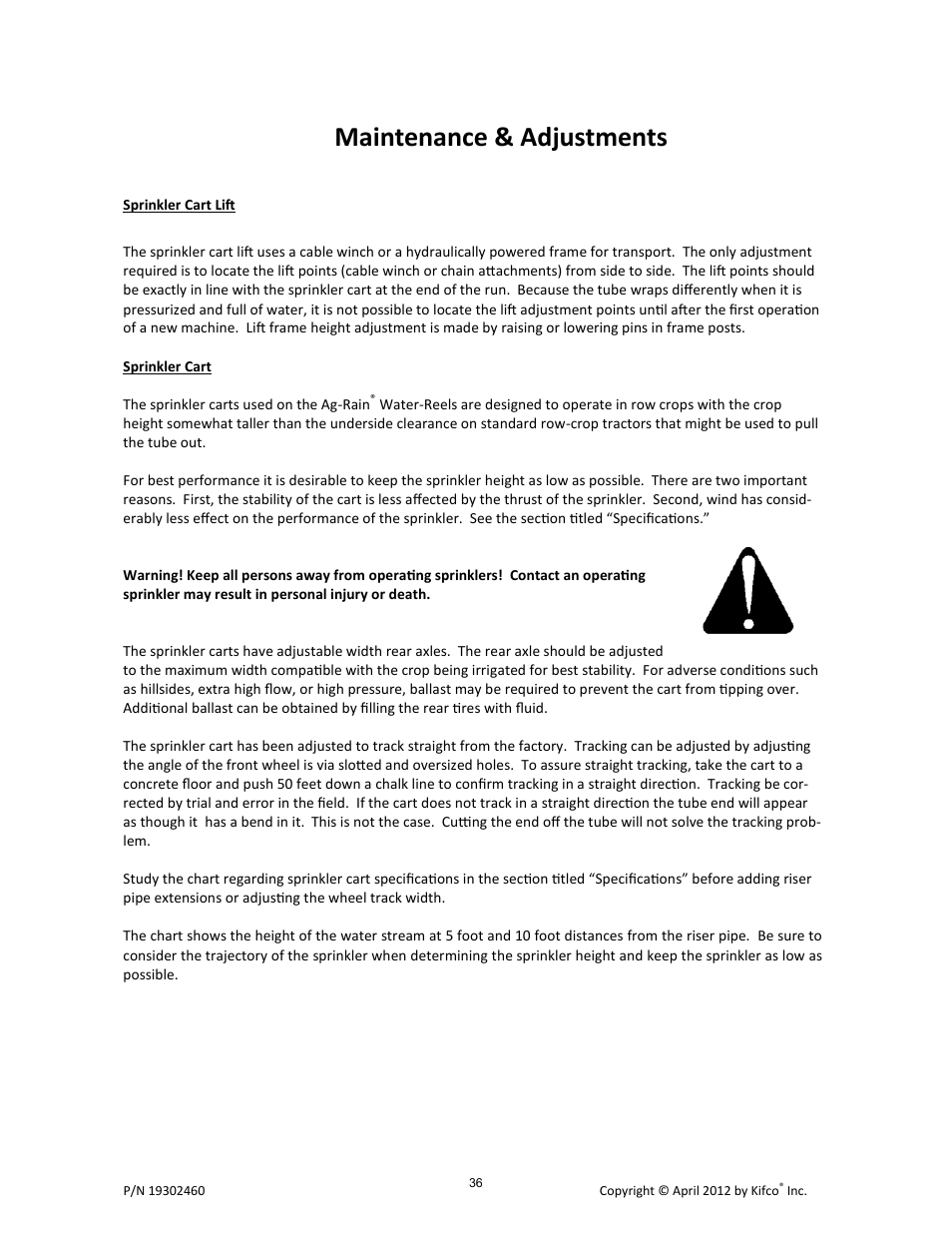 Maintenance & adjustments | Kifco T40x1320 - Two Axle 380,601 - Present Operator Manual User Manual | Page 39 / 49