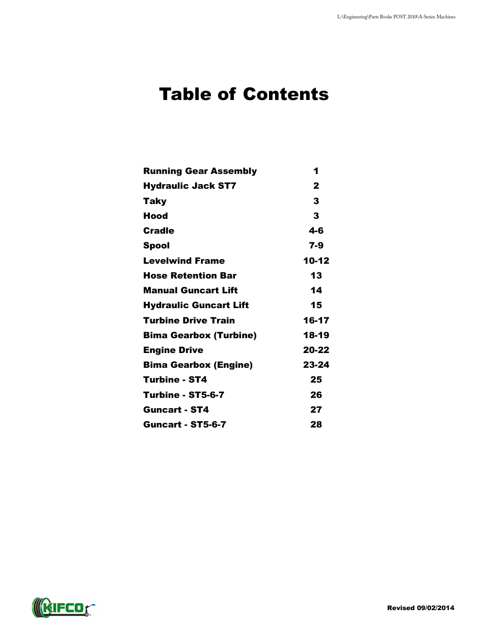 Kifco T40x1320 - Two Axle 871 - Present Parts Manual User Manual | Page 2 / 32