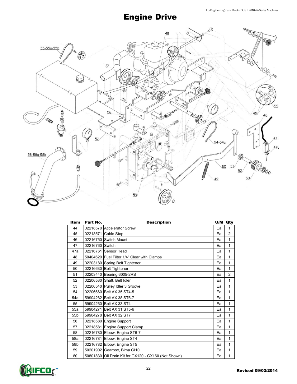 Engine drive | Kifco T40x1320 - Two Axle 871 - Present Parts Manual User Manual | Page 24 / 32