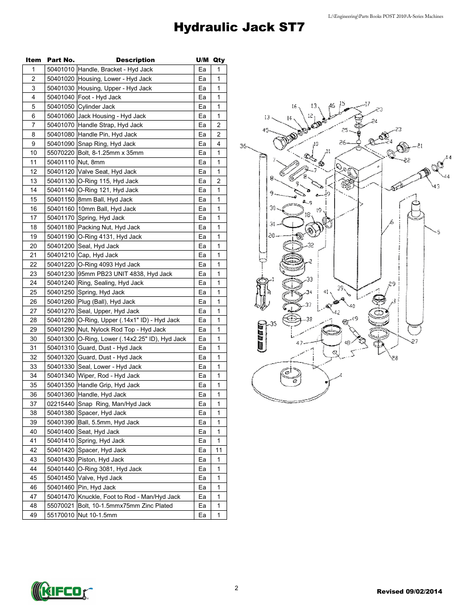 Hydraulic jack st7 | Kifco T40x1320 - Two Axle 871 - Present Parts Manual User Manual | Page 4 / 32