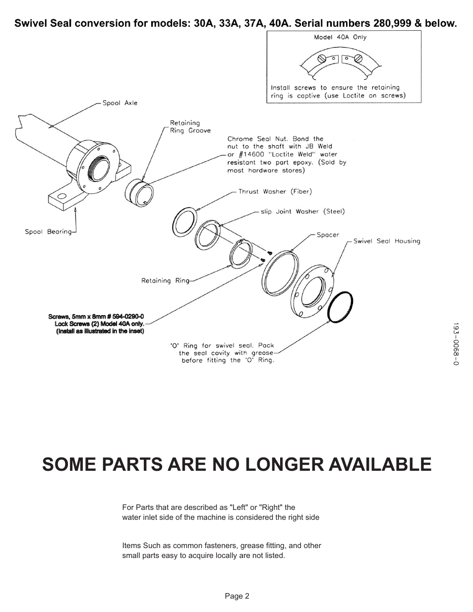 Some parts are no longer available | Kifco E33x1120 290,000 - 290,999 Parts Manual User Manual | Page 2 / 18