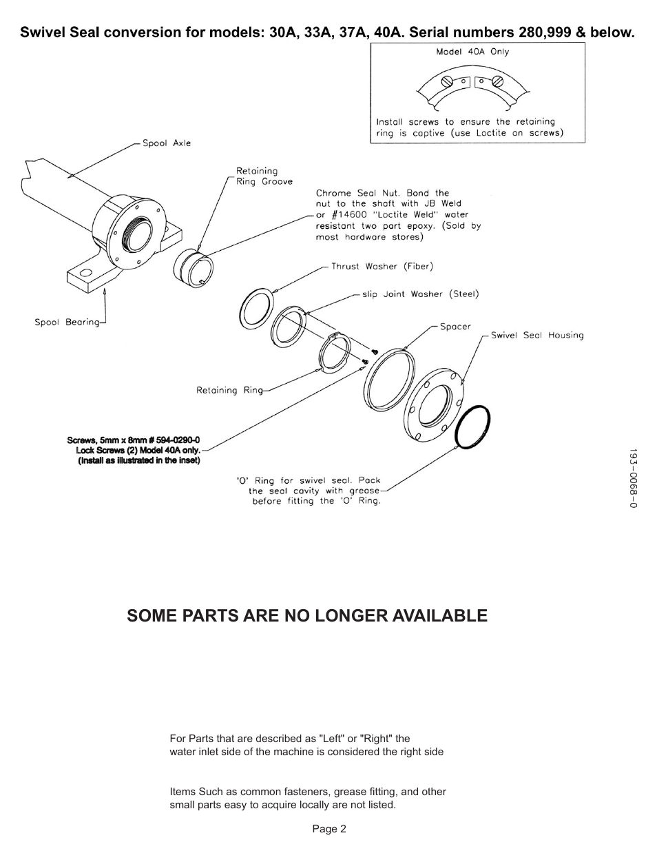 Some parts are no longer available | Kifco E33x1120 300,000 - 300,999 Parts Manual User Manual | Page 2 / 20