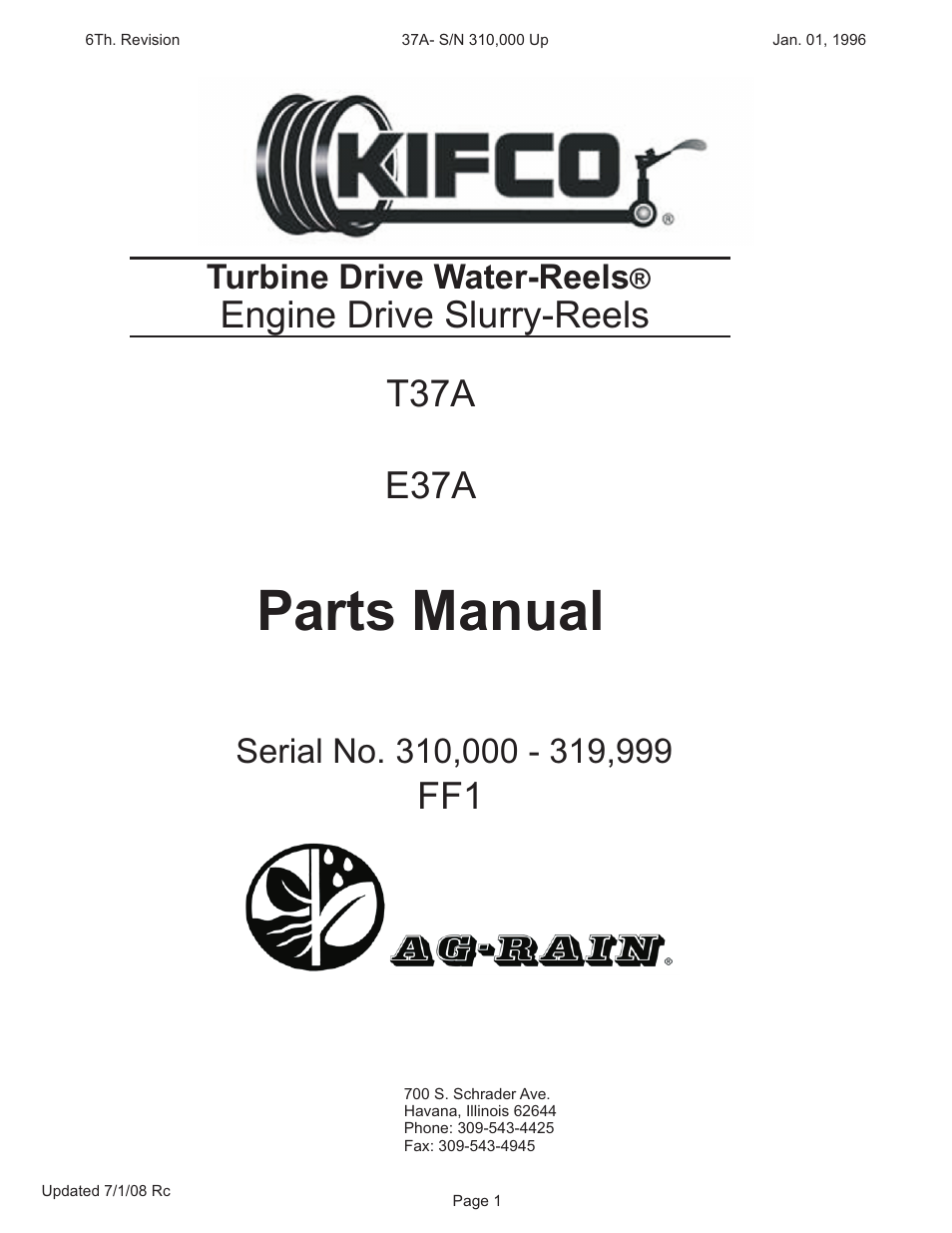 Kifco E37x1220 310,000 - 319,999 Parts Manual User Manual | 23 pages