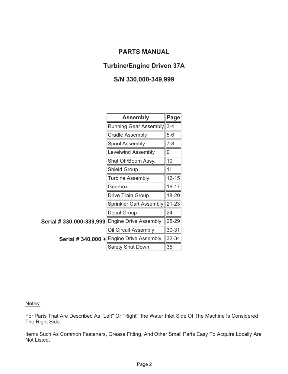 Kifco E37x1220 330,000 - 349,999 Parts Manual User Manual | Page 2 / 35