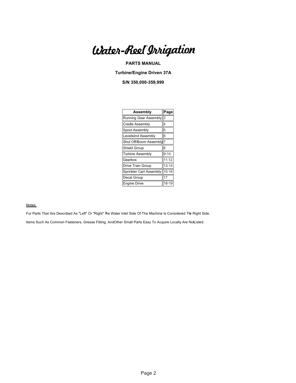 Page 2 | Kifco E37x1220 350,000 - 359,999 Parts Manual User Manual | Page 2 / 19