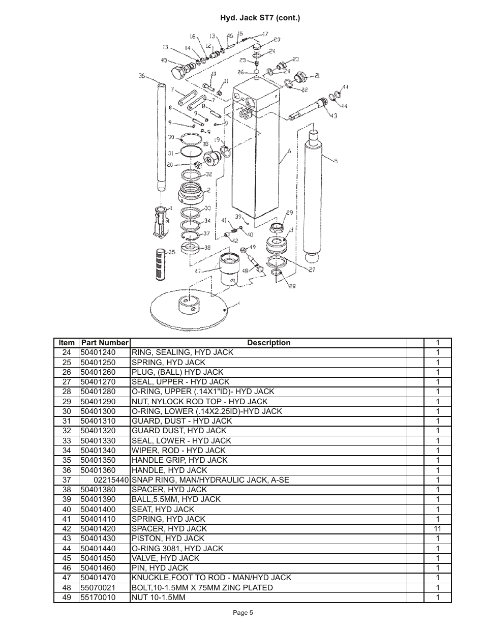 Kifco E40x1250 400,000 - 460,072 Parts Manual User Manual | Page 5 / 44