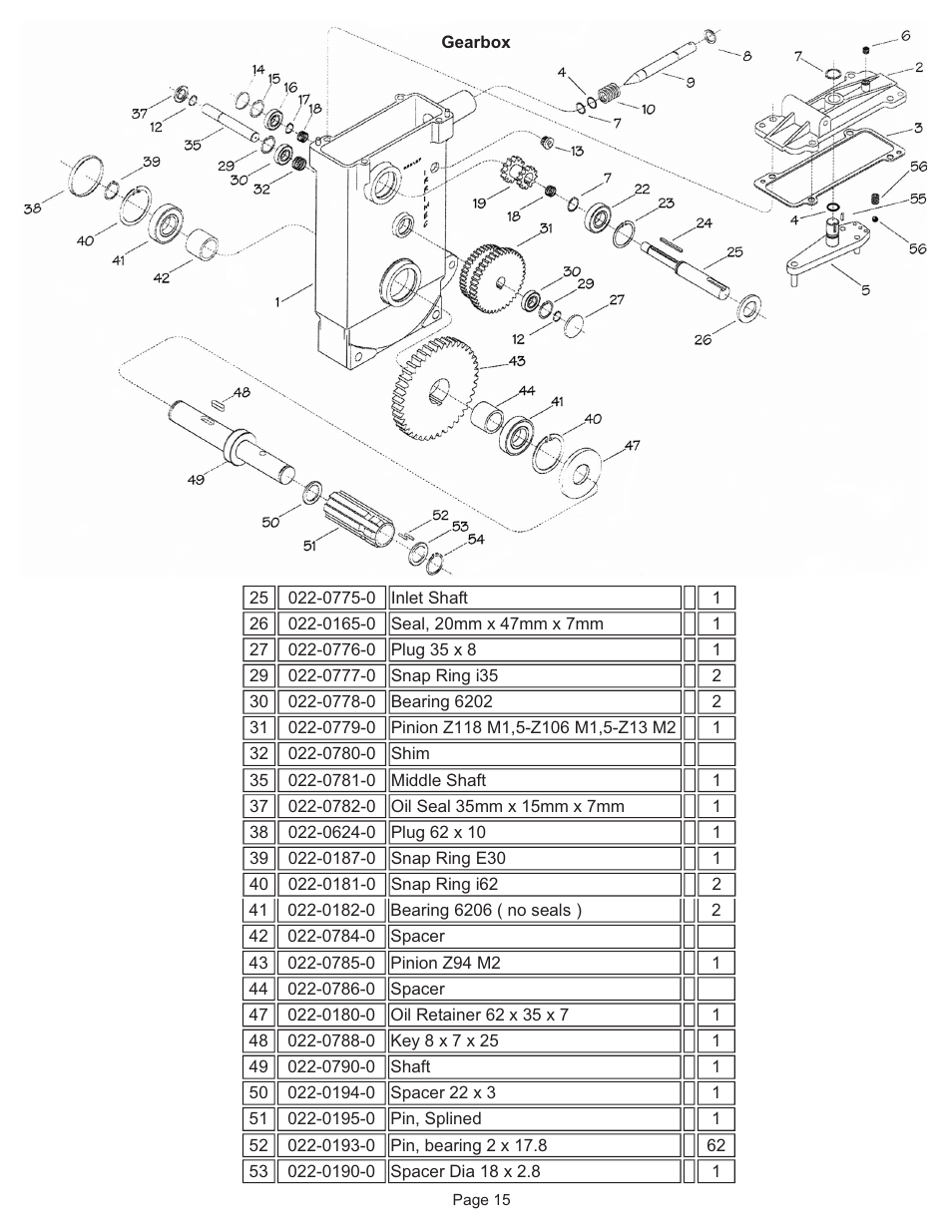 Kifco E37M 340,000 - 359,999 Parts Manual User Manual | Page 15 / 23