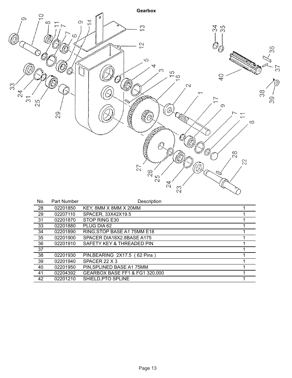 Kifco T40x1320 310,000 - 319,999 Parts Manual User Manual | Page 13 / 22