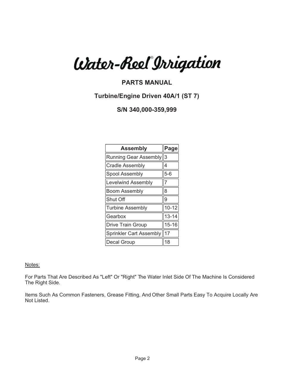 Kifco T40x1320 - Single Axle 340,000 - 359,999 Parts Manual User Manual | Page 2 / 18