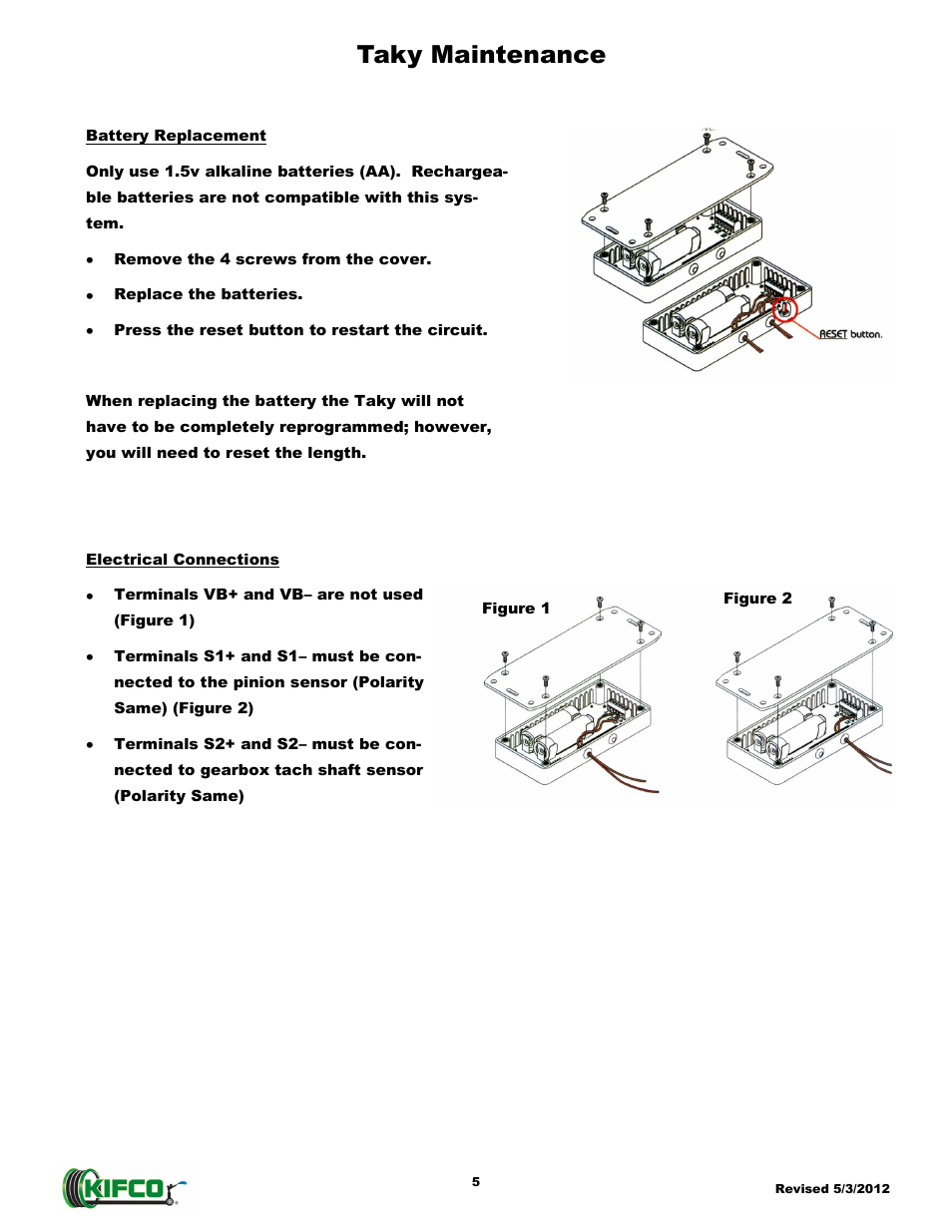 Taky maintenance | Kifco Taky User Manual | Page 9 / 9