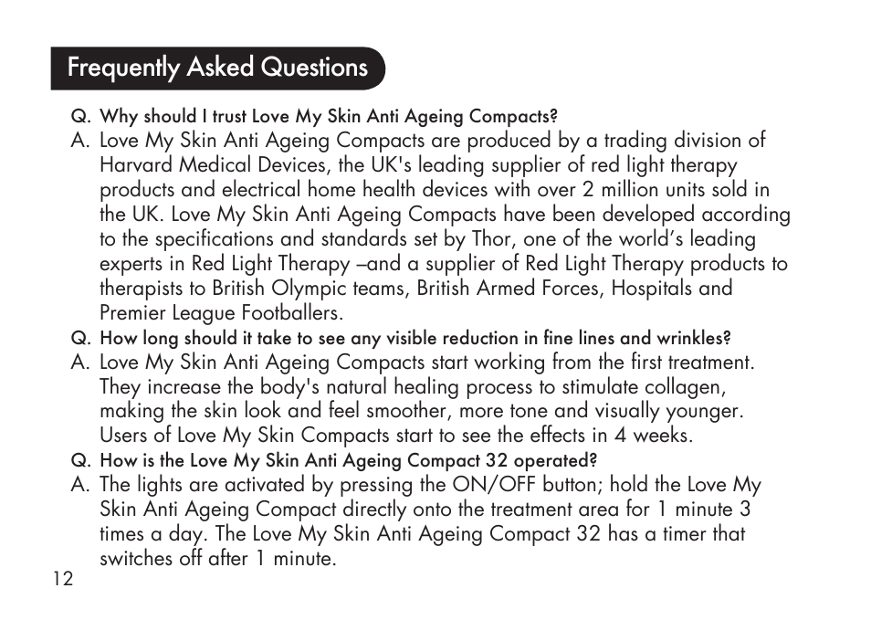 Frequently asked questions | Kinetik Love my Skin Anti-Ageing LMS32 User Manual | Page 13 / 20