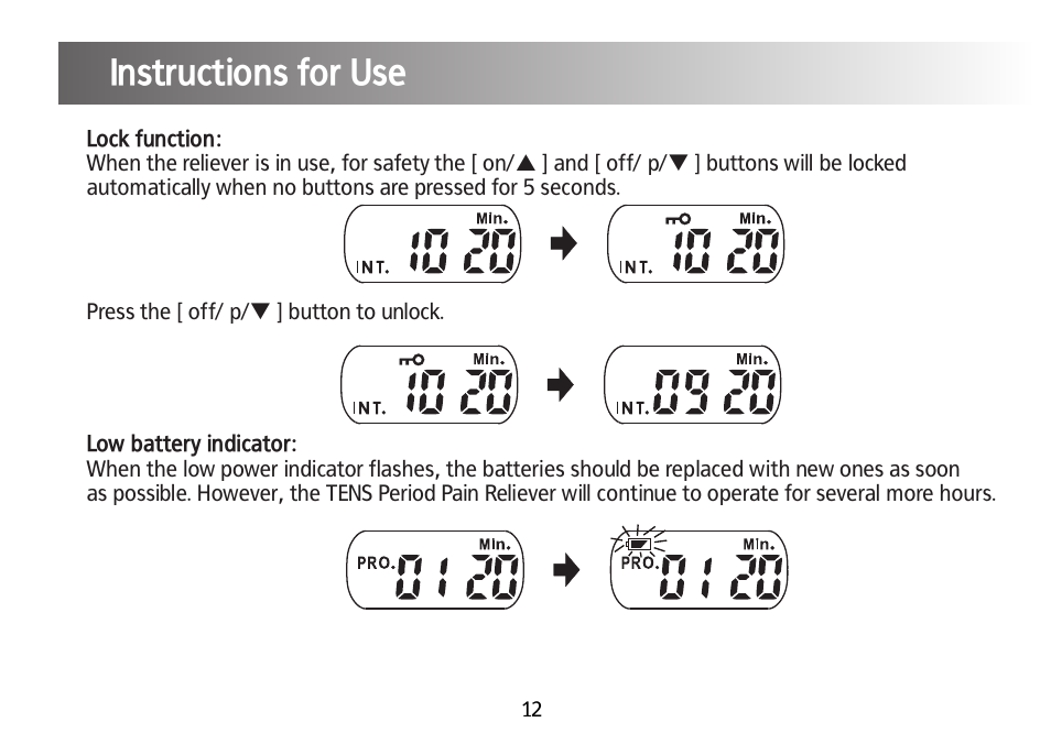 Instructions for use | Kinetik Pain reliever PPT1 User Manual | Page 13 / 24