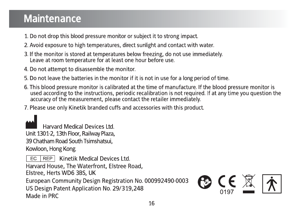 Kinetik Blood Pressure BPM1C User Manual | Page 17 / 19