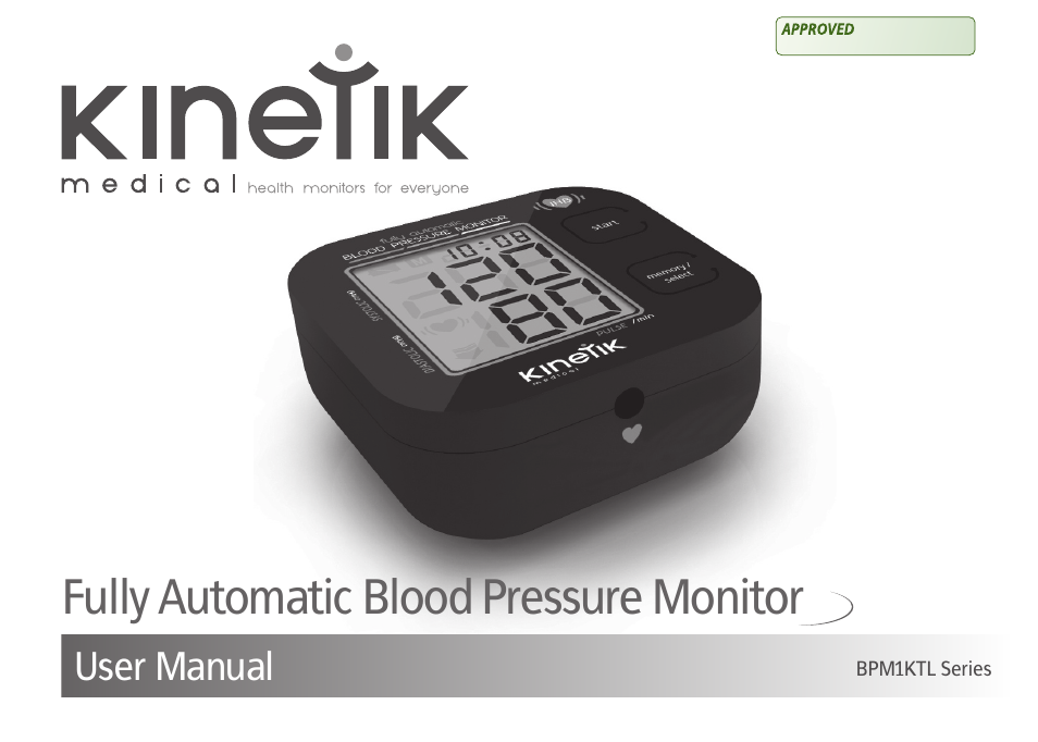 Kinetik Blood Pressure BPM1KTL User Manual | 24 pages