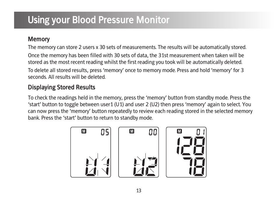 Using your blood pressure monitor | Kinetik Blood Pressure BPM1KTL User Manual | Page 14 / 24