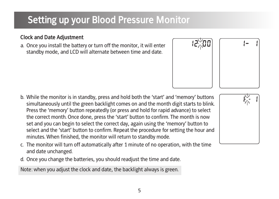 Setting up your blood pressure monitor | Kinetik Blood Pressure BPM1KTL User Manual | Page 6 / 24