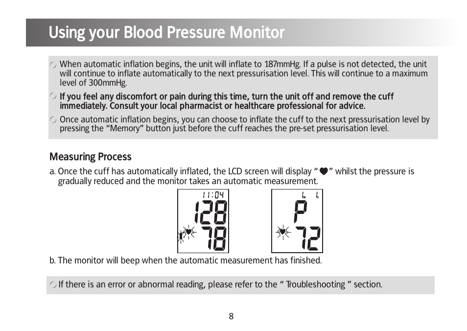 Using your blood pressure monitor | Kinetik Blood Pressure BPM3C User Manual | Page 9 / 21