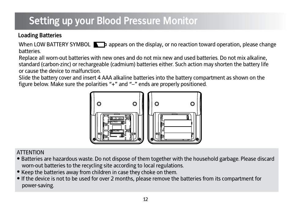 Setting up your blood pressure monitor | Kinetik Blood Pressure BPM4TL User Manual | Page 13 / 23