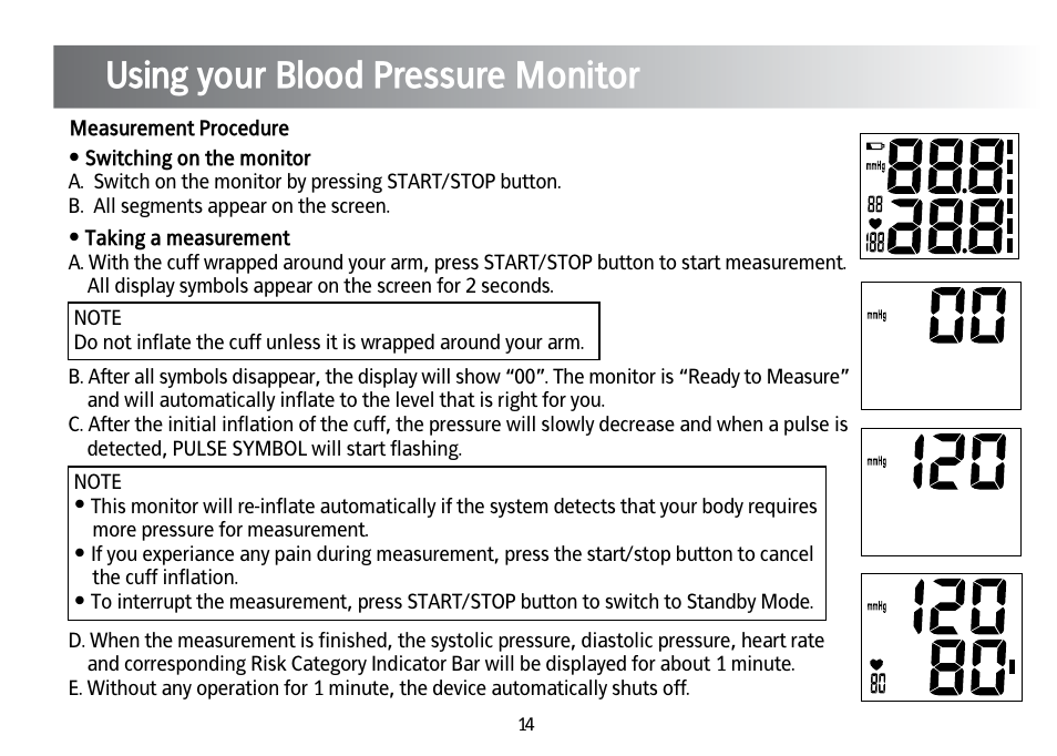 Using your blood pressure monitor | Kinetik Blood Pressure BPM4TL User Manual | Page 15 / 23