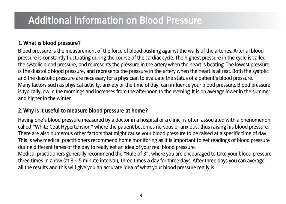 Additional information on blood pressure | Kinetik Blood Pressure BPM4TL User Manual | Page 5 / 23