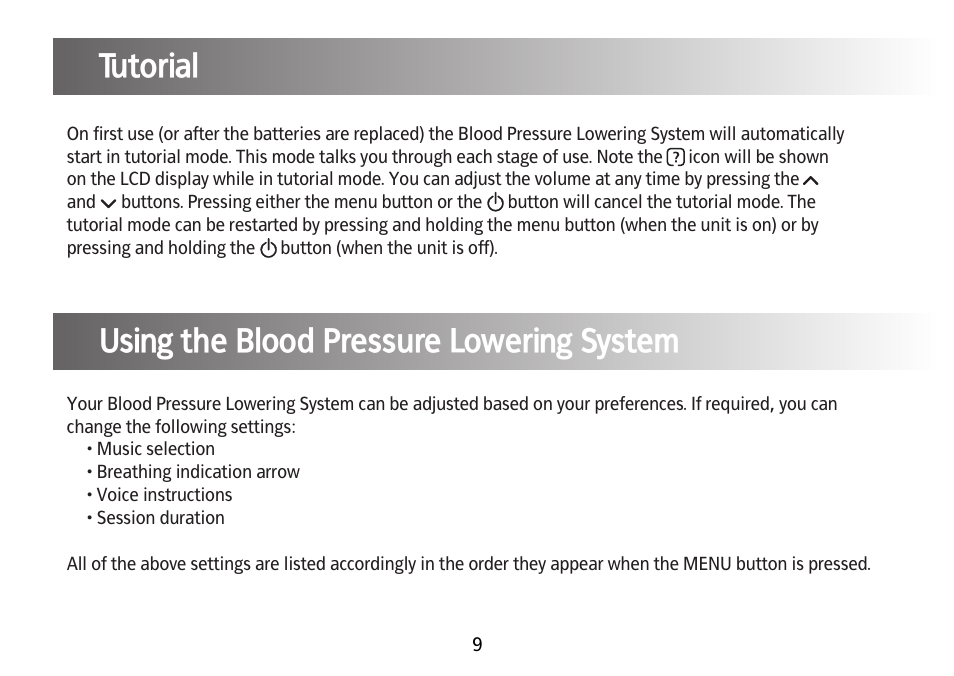 Tutorial using the blood pressure lowering system | Kinetik Blood Pressure BPL1 User Manual | Page 10 / 28