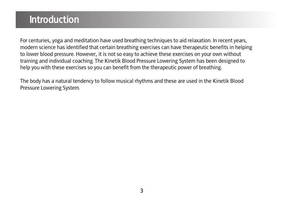 Introduction | Kinetik Blood Pressure BPL1 User Manual | Page 4 / 28